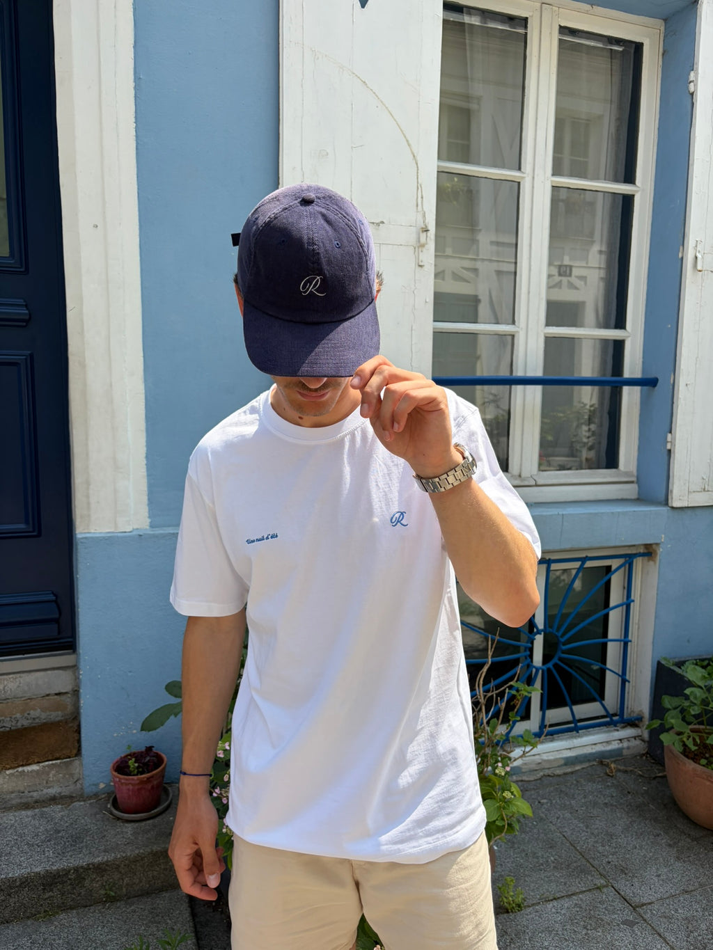 T-shirt pétales bleus