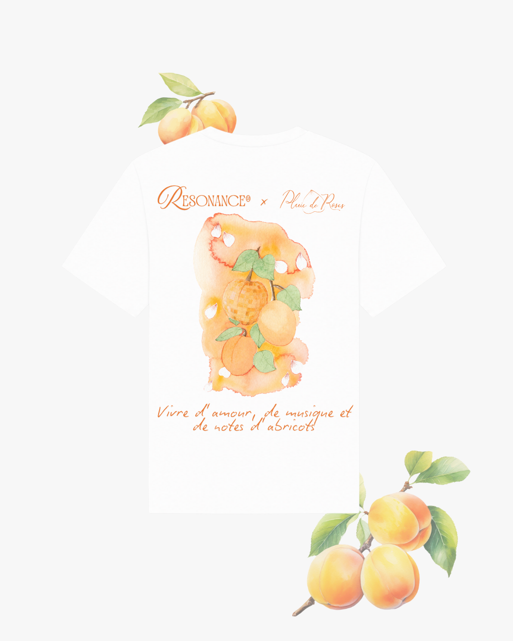 T-shirt notes d'abricots