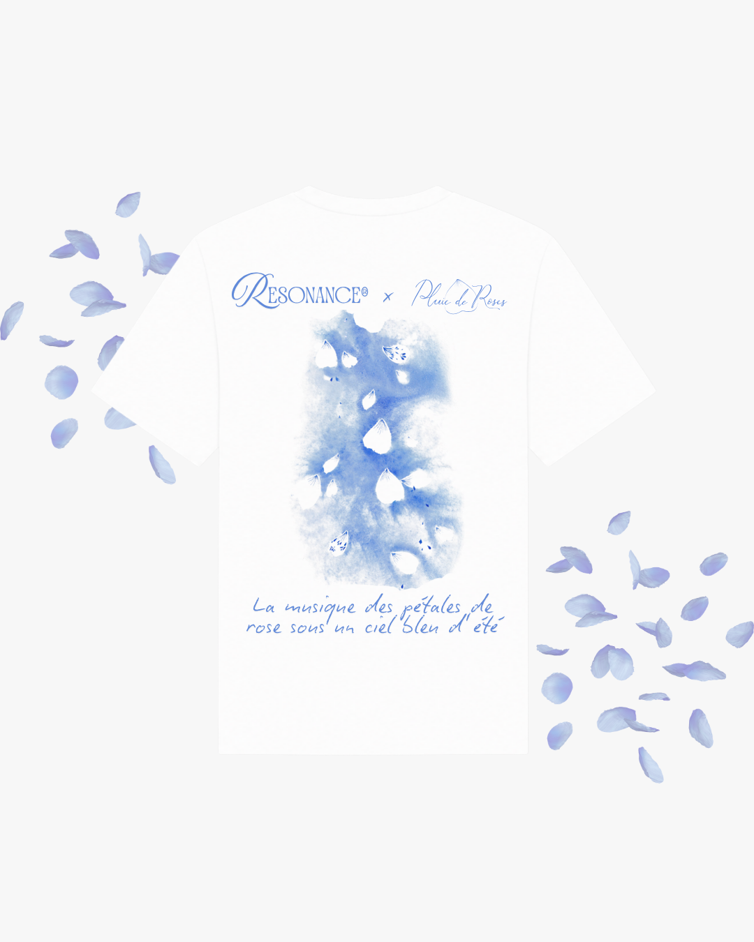 T-shirt pétales bleus